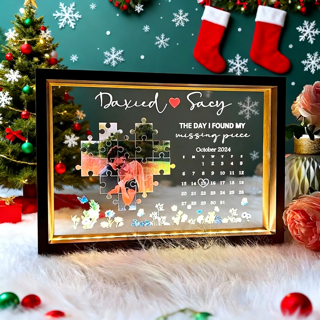 El Día Que Encontré La Pieza Que Me Faltaba, Marco De Luz, Regalo Personalizado Idea de regalo de Navidad