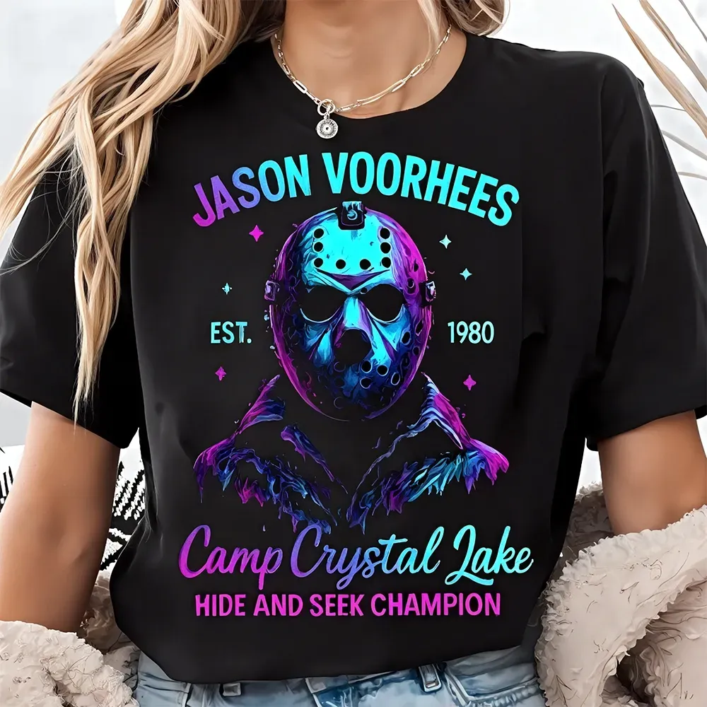 Camiseta/sudadera/sudadera Con Capucha De Personajes De Terror De Neón De Halloween - miscalcetinescaramx