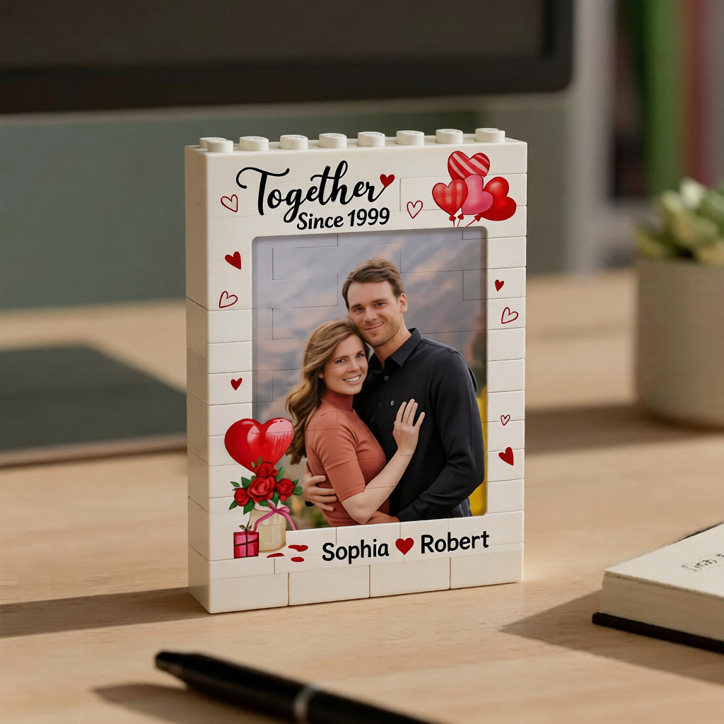 Marco De Rompecabezas De Ladrillos Con Fotos Personalizado: Construye Tu Amor, Un Regalo Romántico Para San Valentín Y Aniversarios.