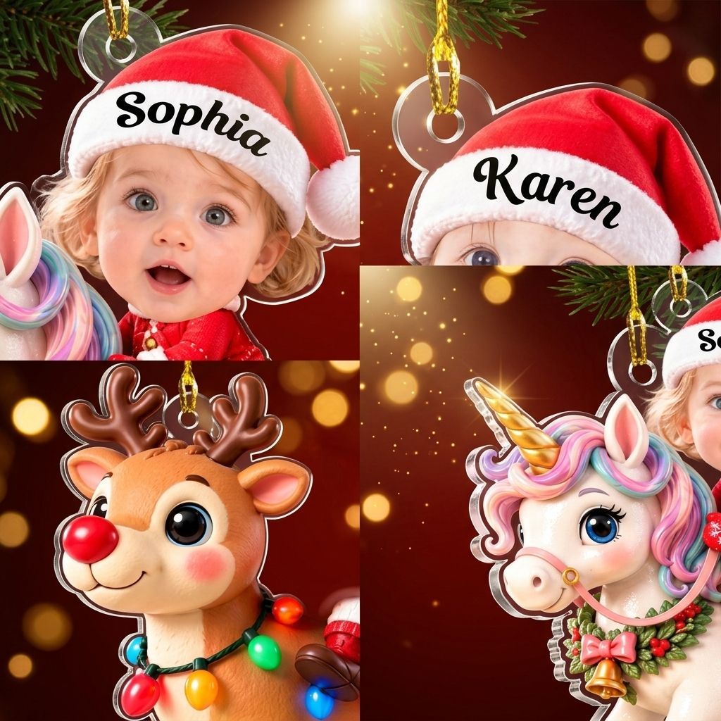 Adorno Navideño Personalizado Para Niños – Decoración De Paseo En Reno Con Nombre Personalizado Y Luces LED - miscalcetinescaramx