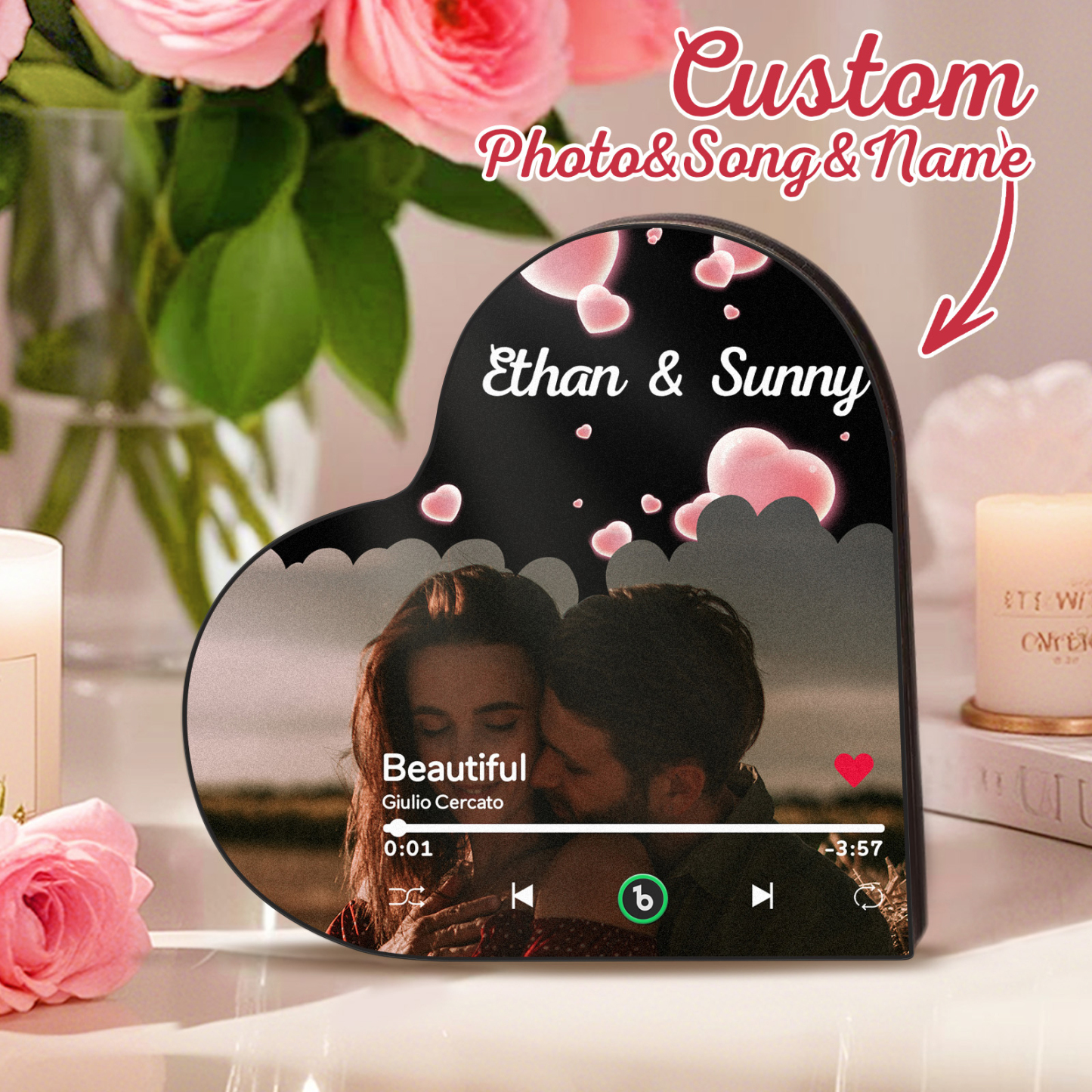 Imán Para Nevera Con Forma De Corazón Y Marco De Fotos: Un Recuerdo Único Para Parejas - miscalcetinescaramx