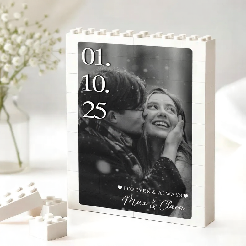 Marco De Fotos Personalizado Con Forma De Rompecabezas De Ladrillos: Construye Tu Amor, Un Regalo Romántico Para Parejas Para El Día De San Valentín Y Aniversarios. Regalo Personalizado De Bloques De Construcción Para Parejas. - miscalcetinescaramx