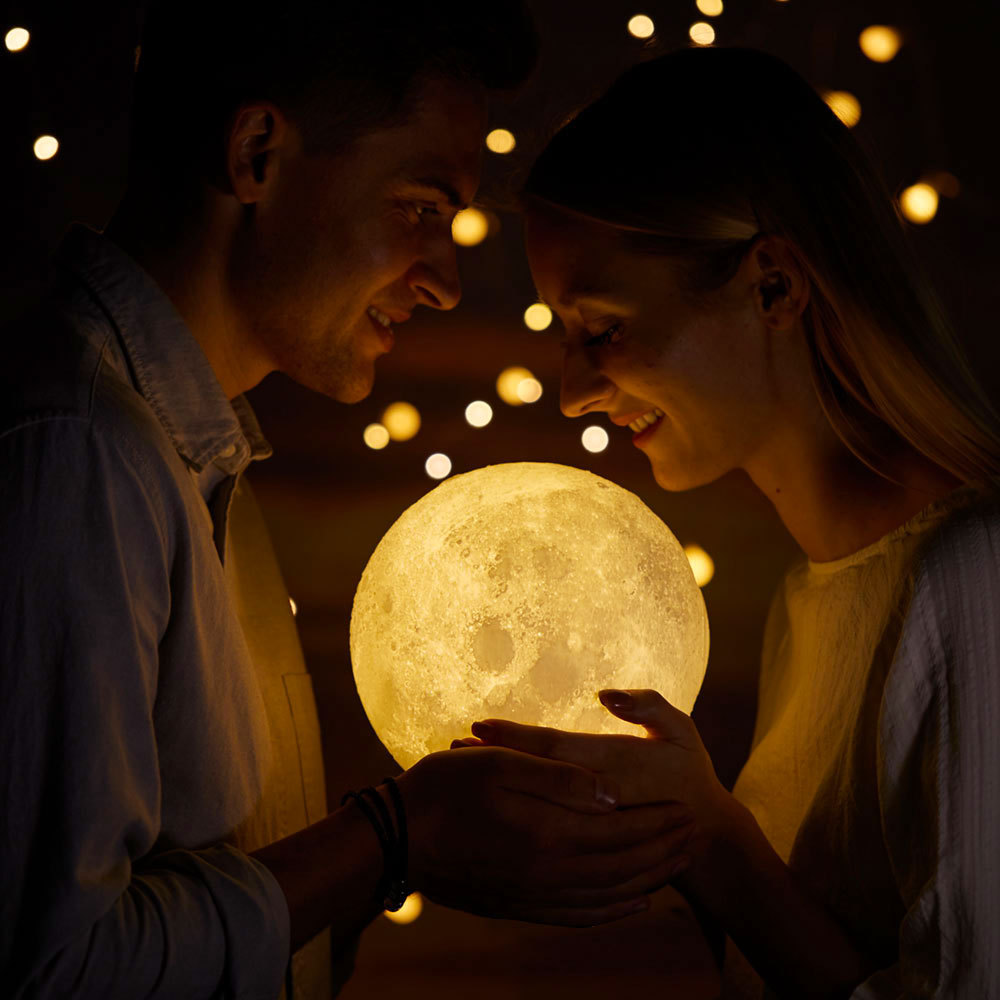 Regalos De Halloween Lámpara De Foto Personalizada Lámpara De Luna Impresa 3d 2 Colores Para El Amor - miscalcetinescaramx