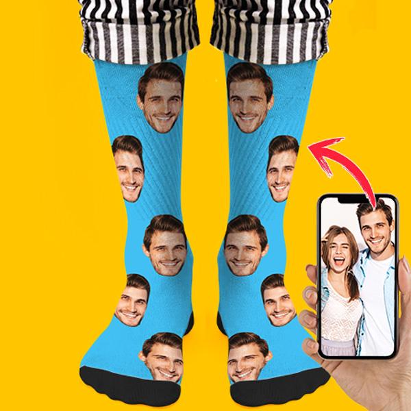 Regalo Del Dia de La Madre-Calcetines Personalizados con Cara Vista Previa 3D