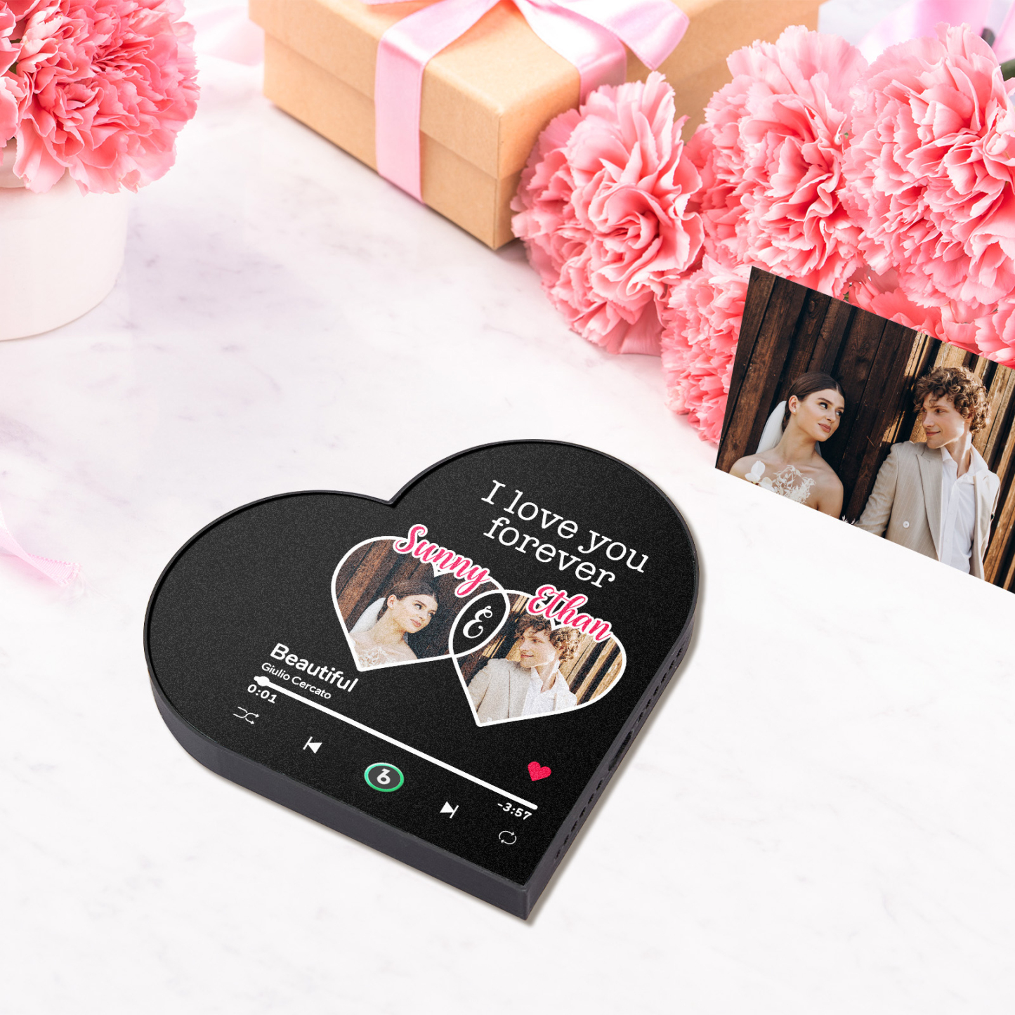 Imán Para Nevera Con Forma De Corazón Y Marco De Fotos: Un Recuerdo Único Para Parejas - miscalcetinescaramx