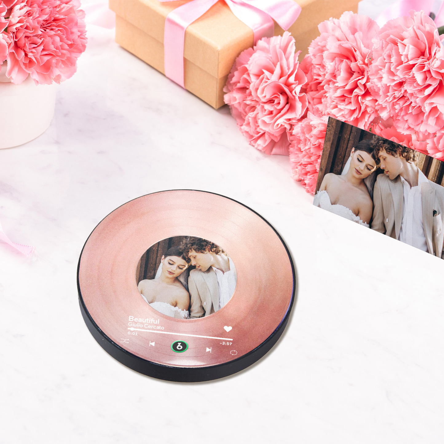 Imán De Nevera Con Música Personalizado, Álbum Con Marco Redondo Personalizado, Imán De Nevera Con Música, Adhesivo Para Pared Con Foto, Regalo De Aniversario Para Parejas - miscalcetinescaramx