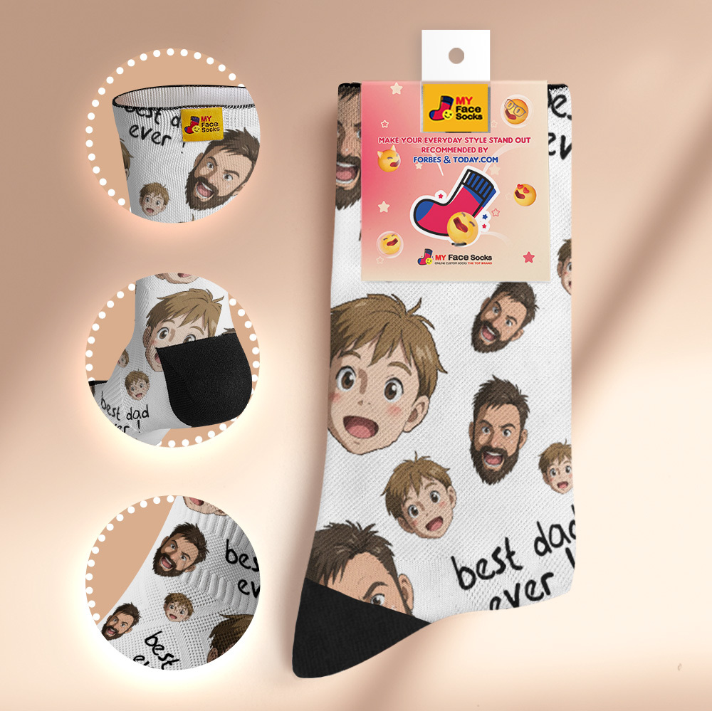 Calcetines Personalizados Con Foto De Papá, Diseño Personalizado, Regalo Para El Día Del Padre - miscalcetinescaramx