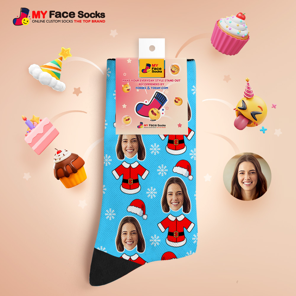 Calcetines Personalizados Con Cara De Elfo. Calcetines Navideños Personalizados Con Foto. Regalo Divertido Para Familiares Y Amigos. - miscalcetinescaramx