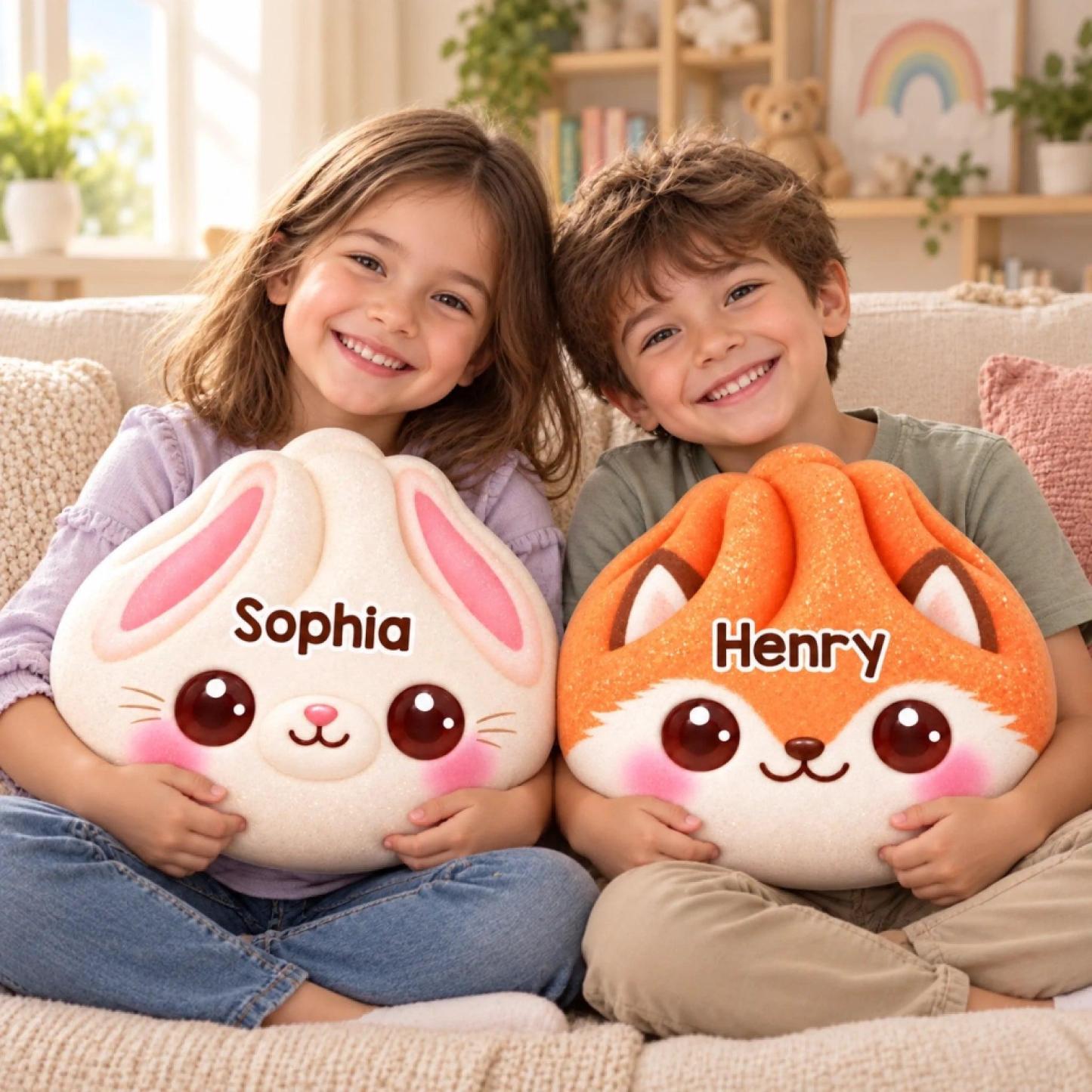 Almohada Personalizada En Forma De Arco Iris, Lindo Personaje Sonriente Abrazado Por Un Niño, Regalo único Para Niños - miscalcetinescaramx