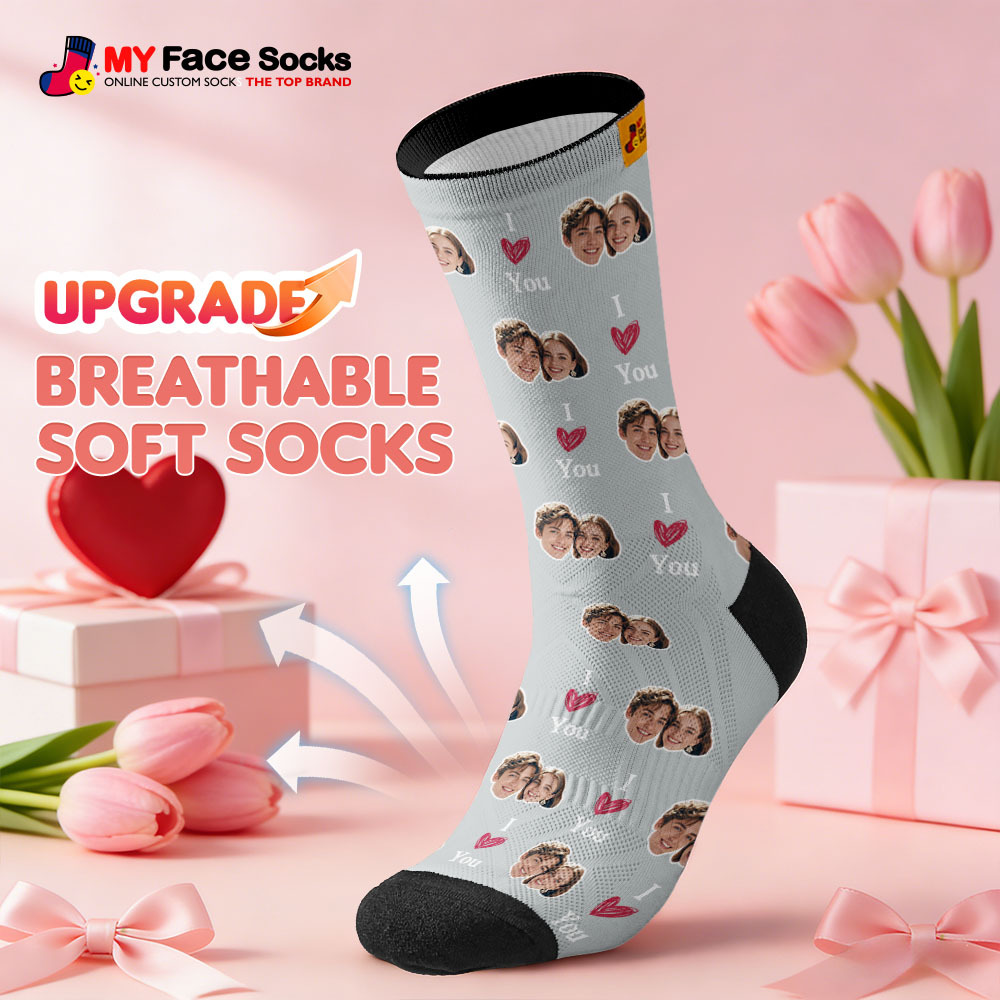 Calcetines Personalizados Con Cara De Corazón Y Tema De Pareja, Calcetines Personalizados Para El Día De San Valentín Con Foto, Bonito Regalo Para Pareja - miscalcetinescaramx