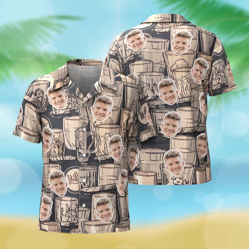 Camisas Hawaianas Personalizadas Con Un Lindo Dinosaurio Azul Tropical, Regalos Para Vacaciones En La Playa. - miscalcetinescaramx