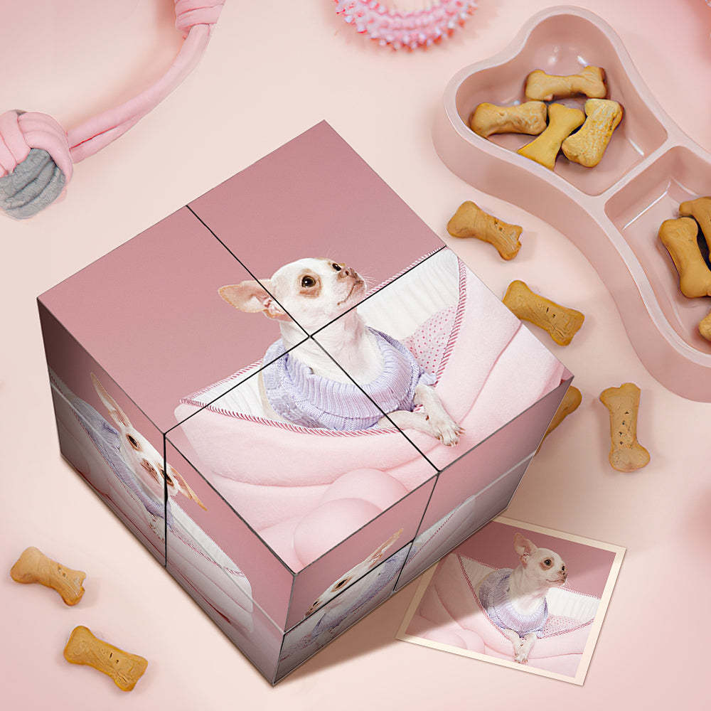 Cubo De Fotos Personalizado Cubo De Fotos Infinito Cubo De Fotos Plegable Para Amantes De Las Mascotas - miscalcetinescaramx