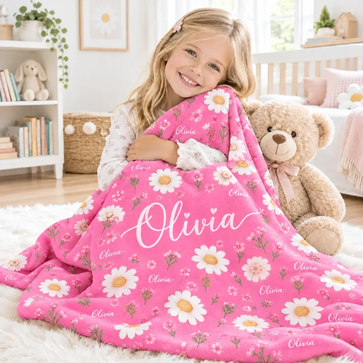 Manta Polar Personalizada Para Niños, Regalo De Cumpleaños Con Nombre Y Corazones, Acogedora Manta Sherpa Para Niñas Y Niños - miscalcetinescaramx