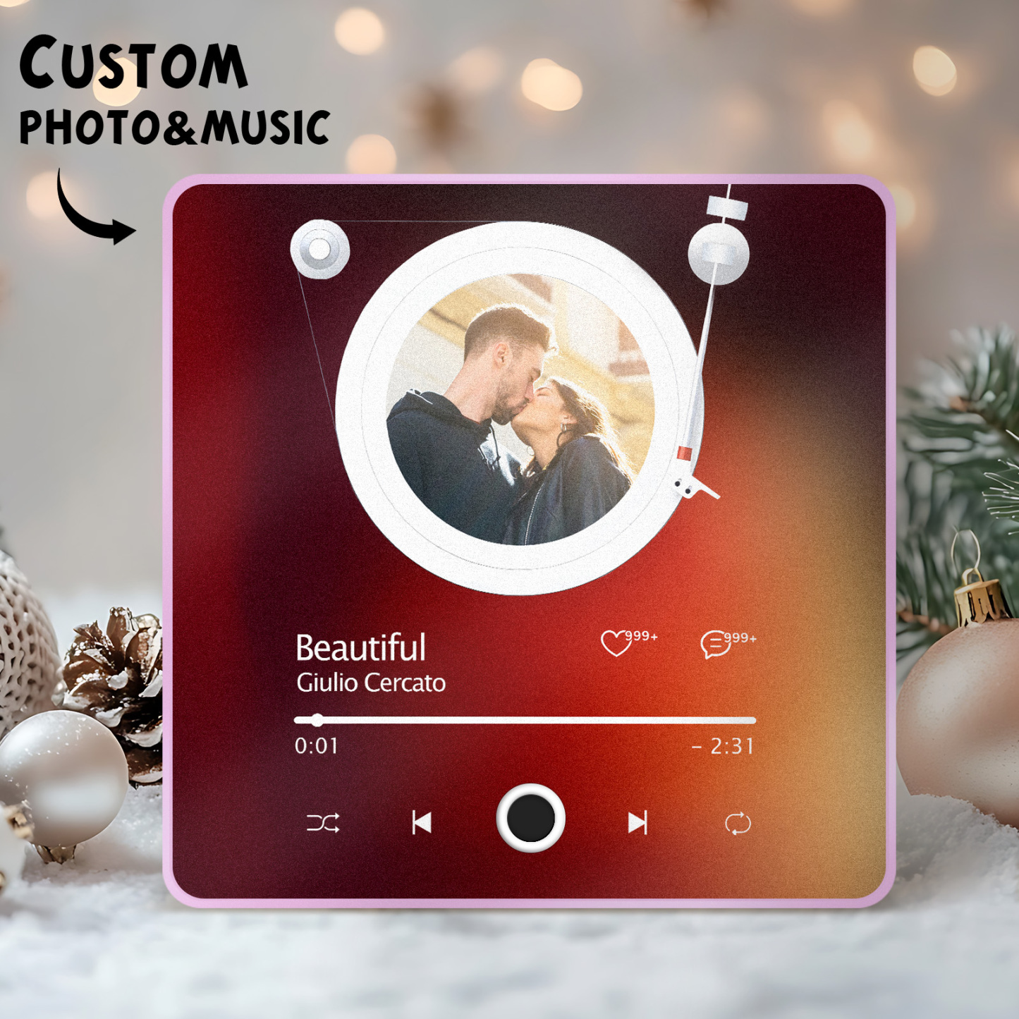 Álbum De Música De Fotos Personalizado, Imán Para Nevera, Estilo Ins, Reproductor De Música, Imán Para Nevera - miscalcetinescaramx