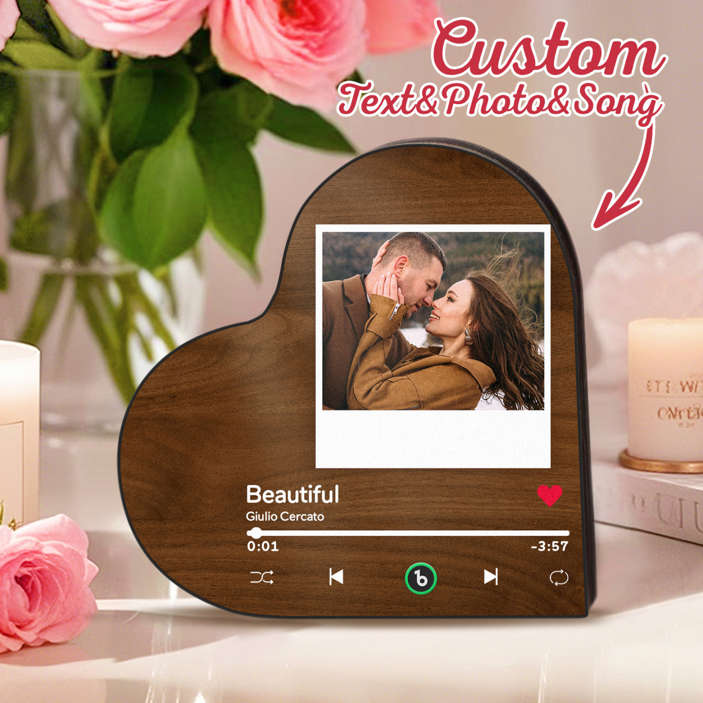 Imán Para Nevera Con Forma De Corazón Y Marco De Fotos: Un Recuerdo Único Para Parejas - miscalcetinescaramx