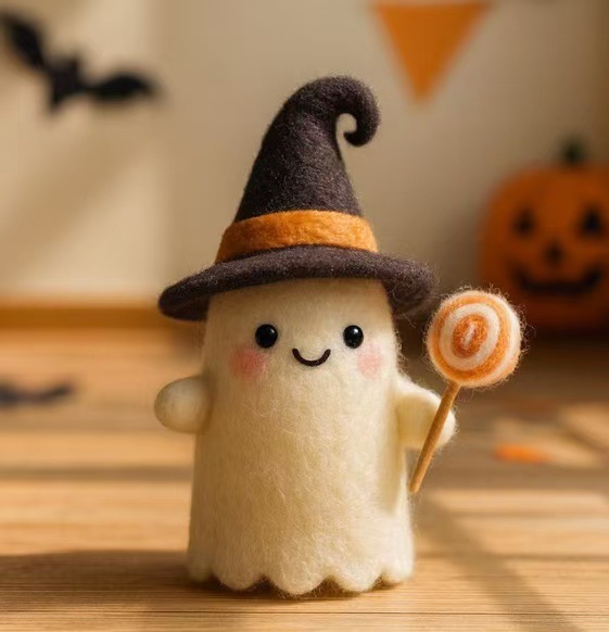 Adopta Un Fantasma, Calabaza Fantasma De Halloween De Fieltro Hecha A Mano Con Sombrero De Mago, Decoración De Calabaza De Otoño, Decoración De Halloween, Decoración De Guardería, Regalo Para Niños - miscalcetinescaramx