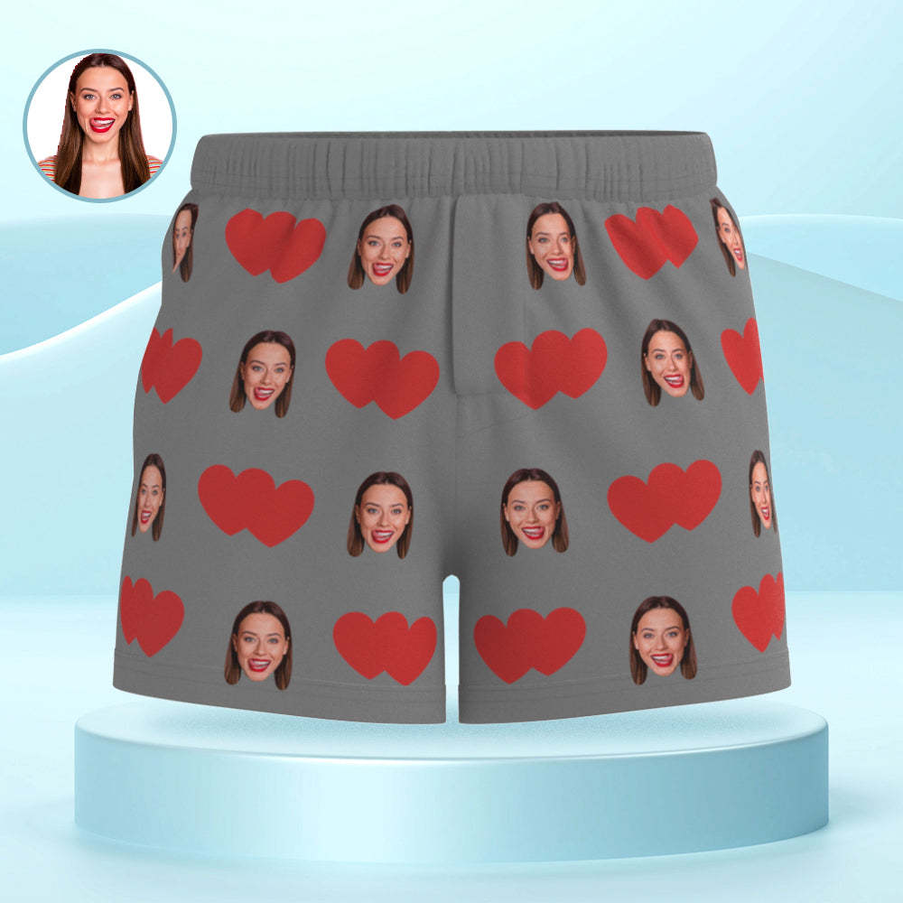 Calzoncillos Bóxer Multicolores Con Cara Personalizada, Regalo Personalizado De Ropa Interior Con Foto De Corazón Rojo Para Él - MyFaceSocksMX