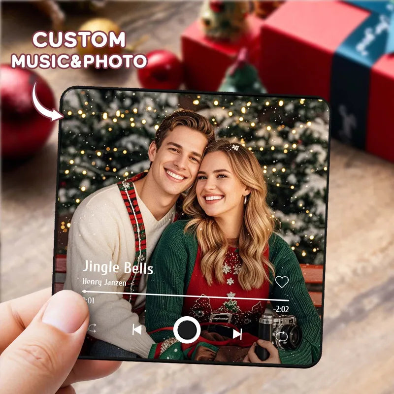 Imán Nevera Musical Personalizado - Con Foto Y Canción, Regalo Para Parejas, Navidad, Aniversarios, San Valentín