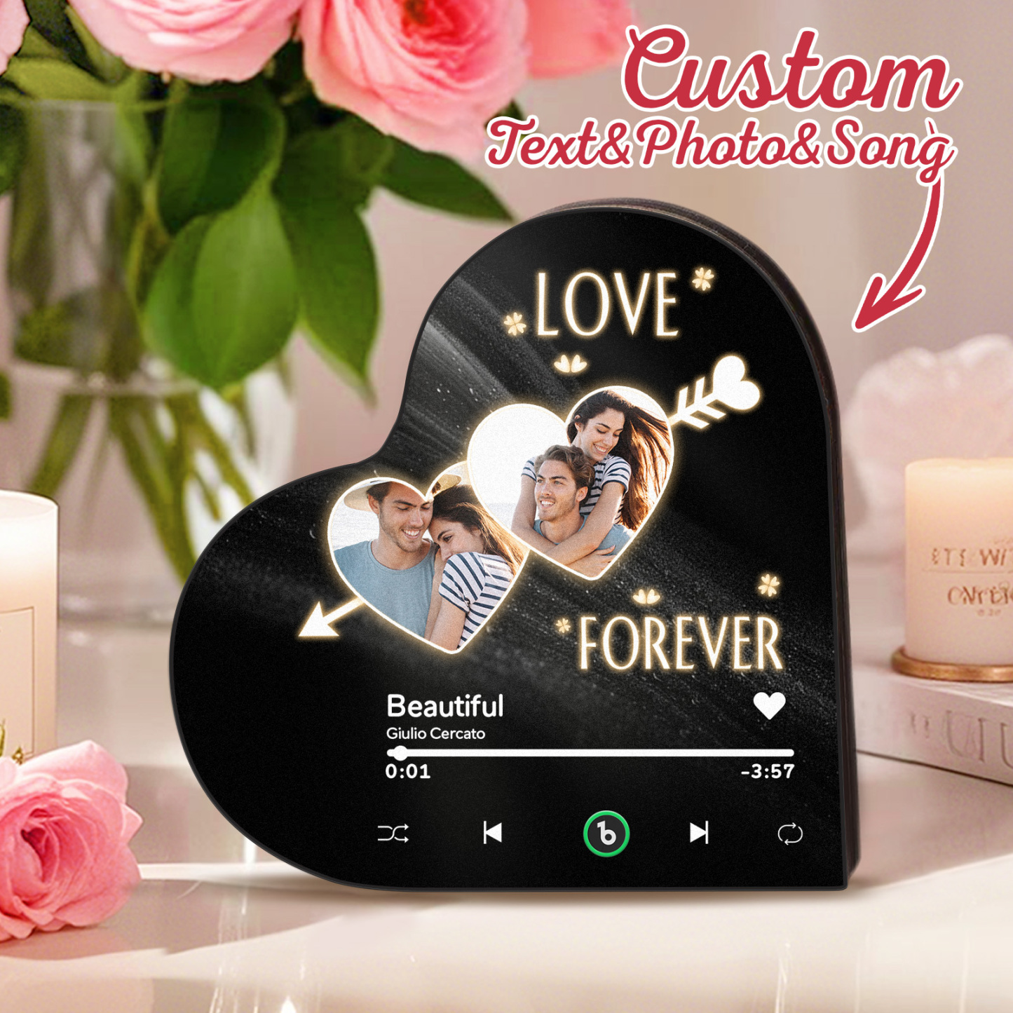 Imán Para Nevera Con Forma De Corazón Y Marco De Fotos: Un Recuerdo Único Para Parejas - miscalcetinescaramx