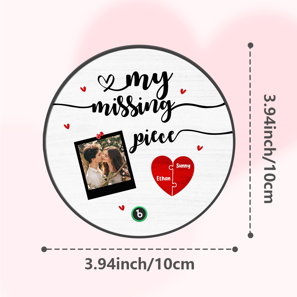 Imán De Nevera Personalizado Con Foto Y Música 'mi Pieza Faltante'. Regalos De Aniversario Para Parejas. - miscalcetinescaramx