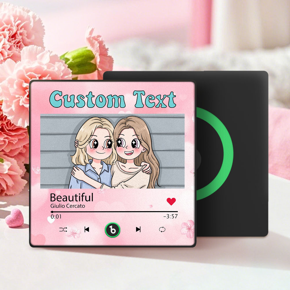 Imán Para Nevera Con Música Personalizada Para El Día De La Madre, Cara De Dibujos Animados, Marco De Fotos Personalizado, Regalo Para Mamá