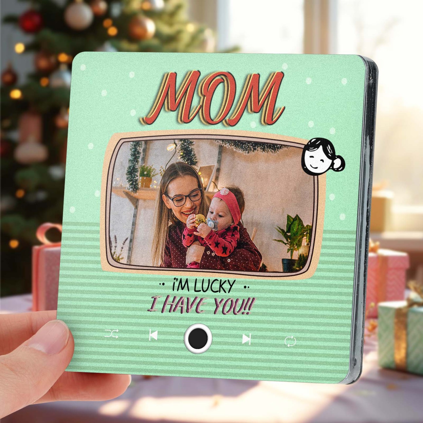 Imán De Música Personalizado Para Nevera, Regalo De Navidad Para Mamá, Imanes De Música Personalizados Que Pueden Reproducir Canciones, Regalos Familiares - miscalcetinescaramx