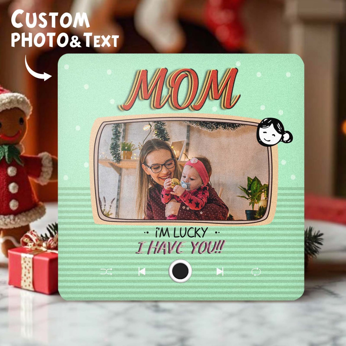 Imán De Música Personalizado Para Nevera, Regalo De Navidad Para Mamá, Imanes De Música Personalizados Que Pueden Reproducir Canciones, Regalos Familiares - miscalcetinescaramx