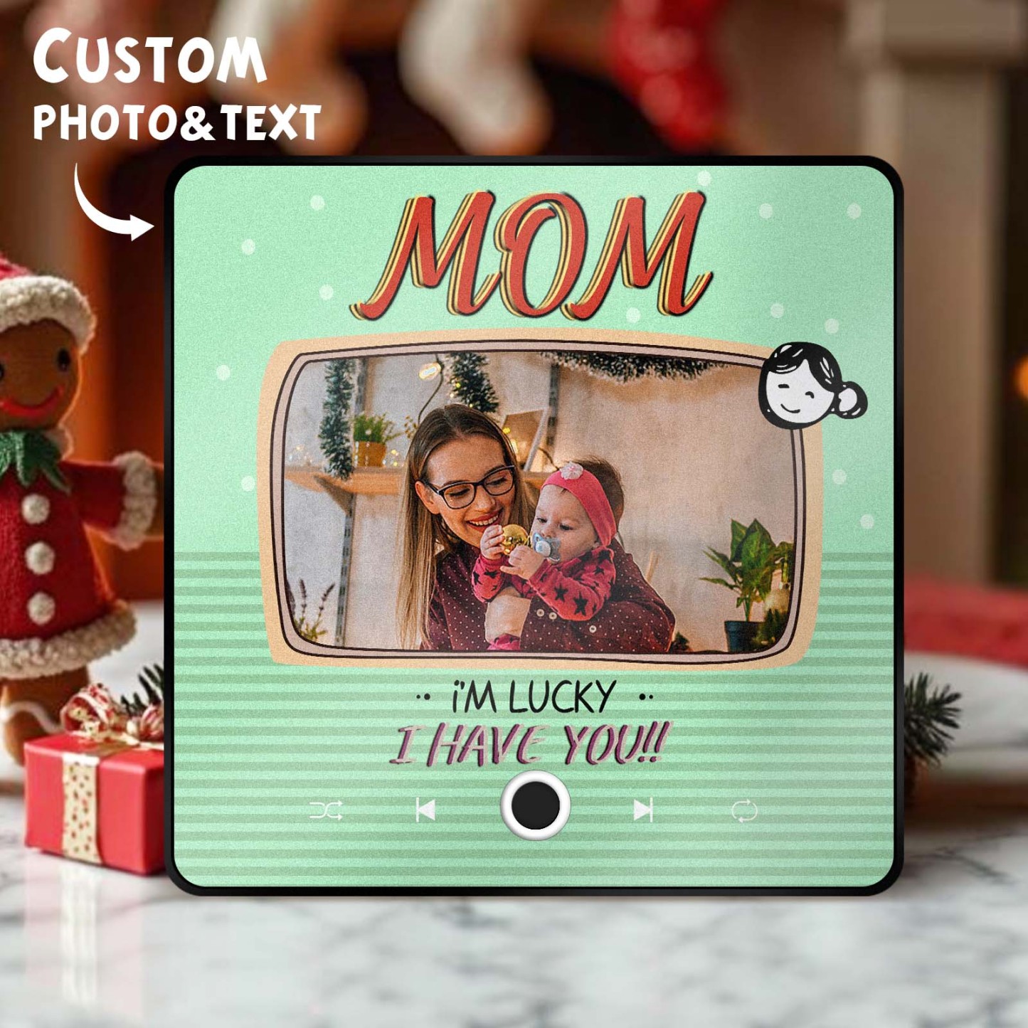 Imán De Música Personalizado Para Nevera, Regalo De Navidad Para Mamá, Imanes De Música Personalizados Que Pueden Reproducir Canciones, Regalos Familiares