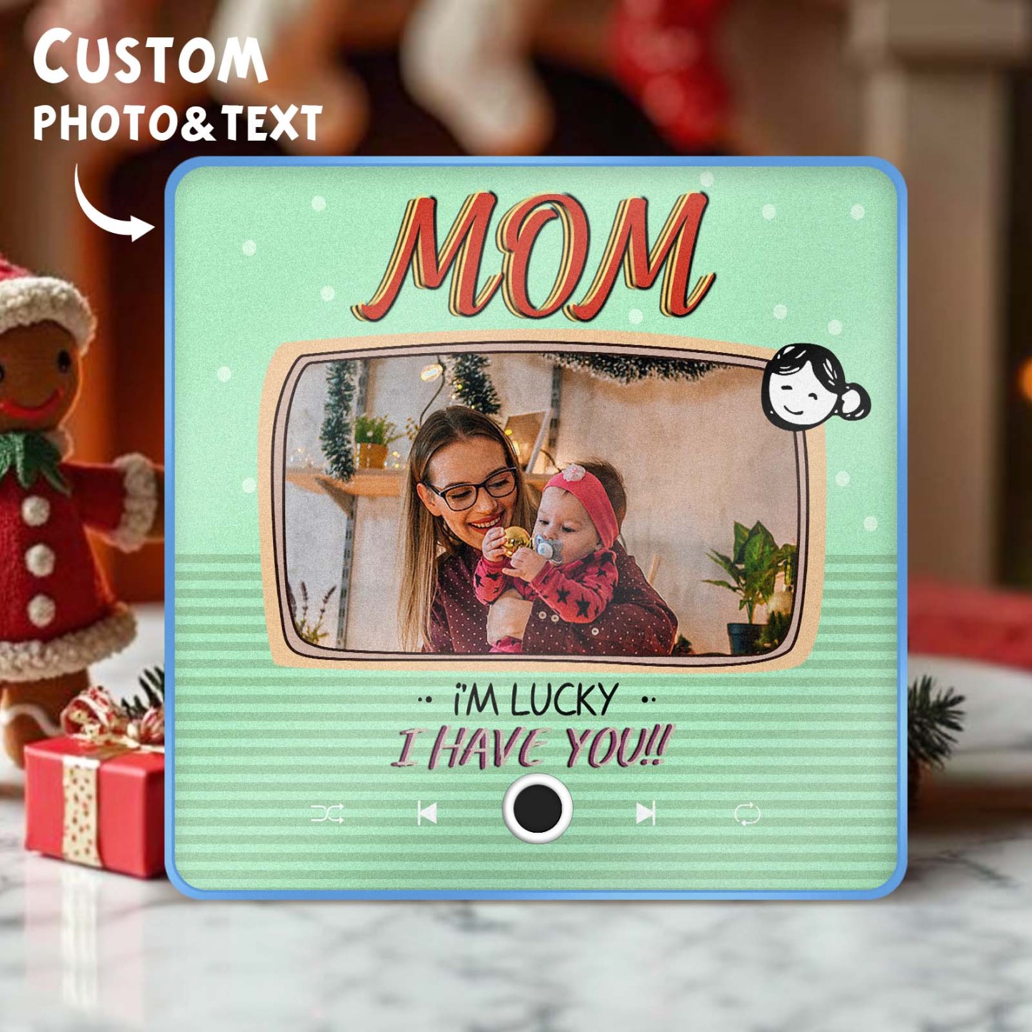 Imán De Música Personalizado Para Nevera, Regalo De Navidad Para Mamá, Imanes De Música Personalizados Que Pueden Reproducir Canciones, Regalos Familiares - miscalcetinescaramx
