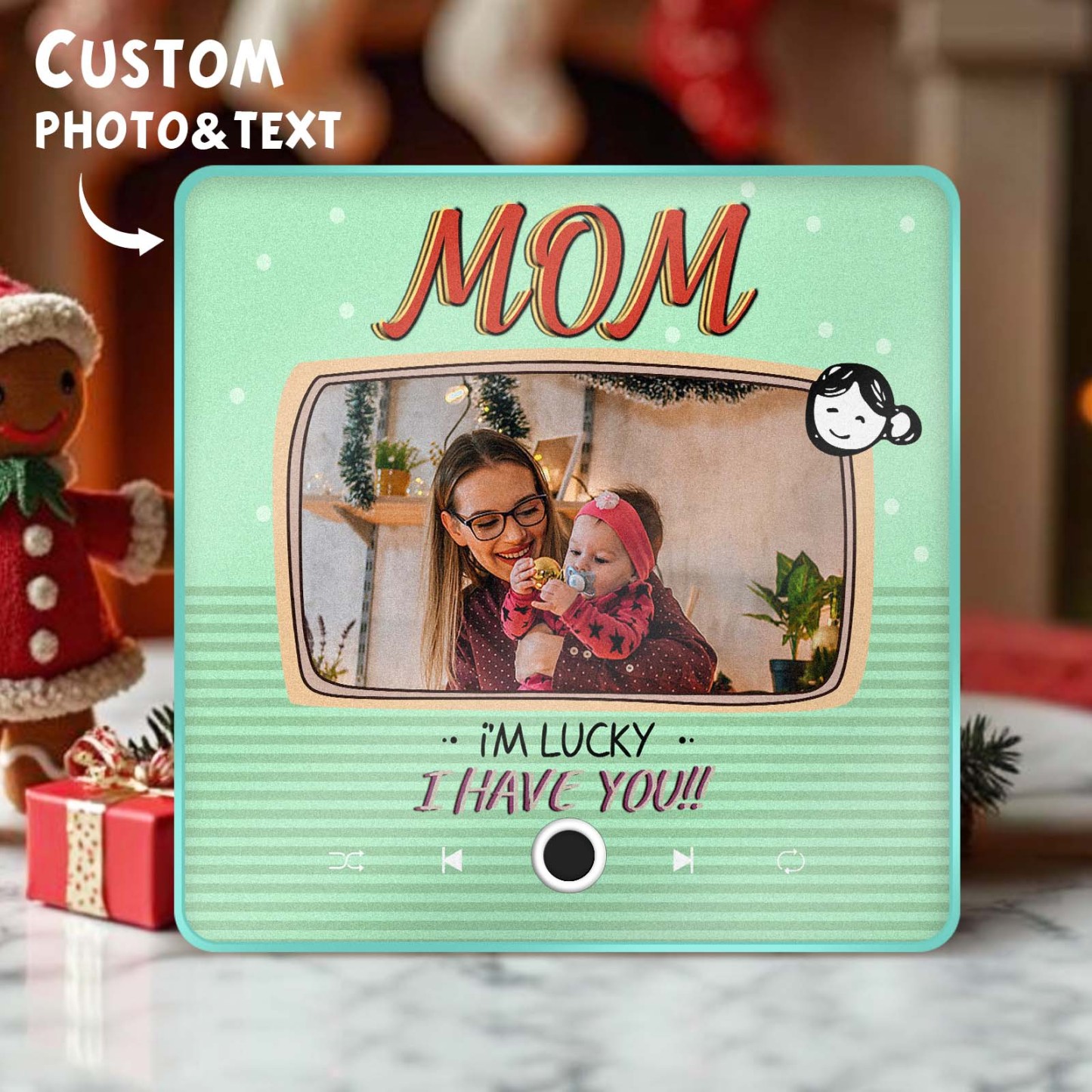 Imán De Música Personalizado Para Nevera, Regalo De Navidad Para Mamá, Imanes De Música Personalizados Que Pueden Reproducir Canciones, Regalos Familiares - miscalcetinescaramx