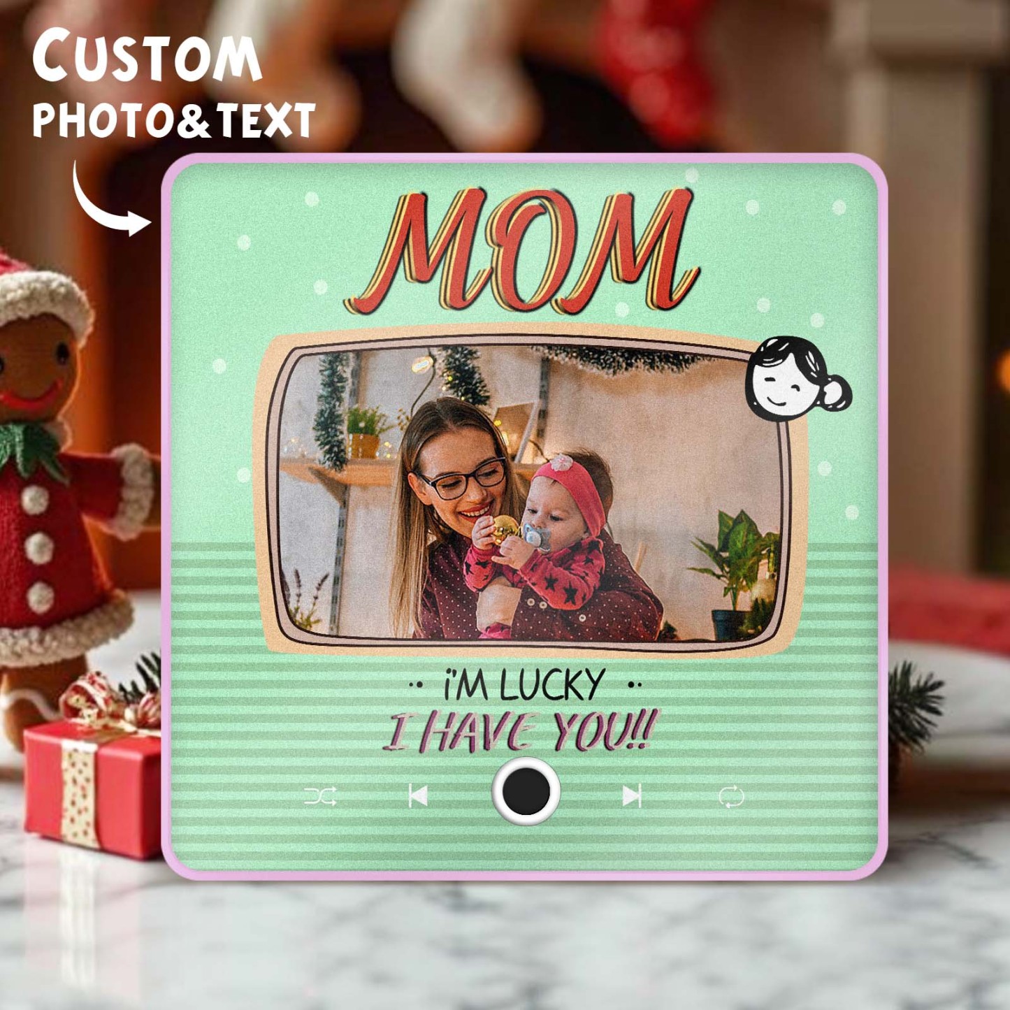 Imán De Música Personalizado Para Nevera, Regalo De Navidad Para Mamá, Imanes De Música Personalizados Que Pueden Reproducir Canciones, Regalos Familiares - miscalcetinescaramx