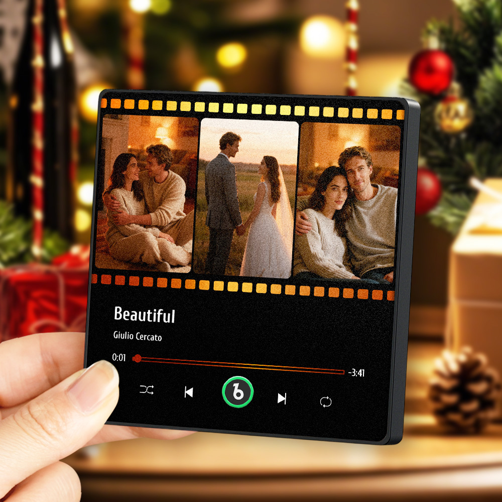 Regalos De Navidad, Imán De Nevera Con Música Personalizada, Álbum De Música, Imán De Nevera, Foto Musical, Adhesivo De Pared Con Foto, Movimiento Musical Que Se Puede Reproducir, Idea De Regalo - miscalcetinescaramx
