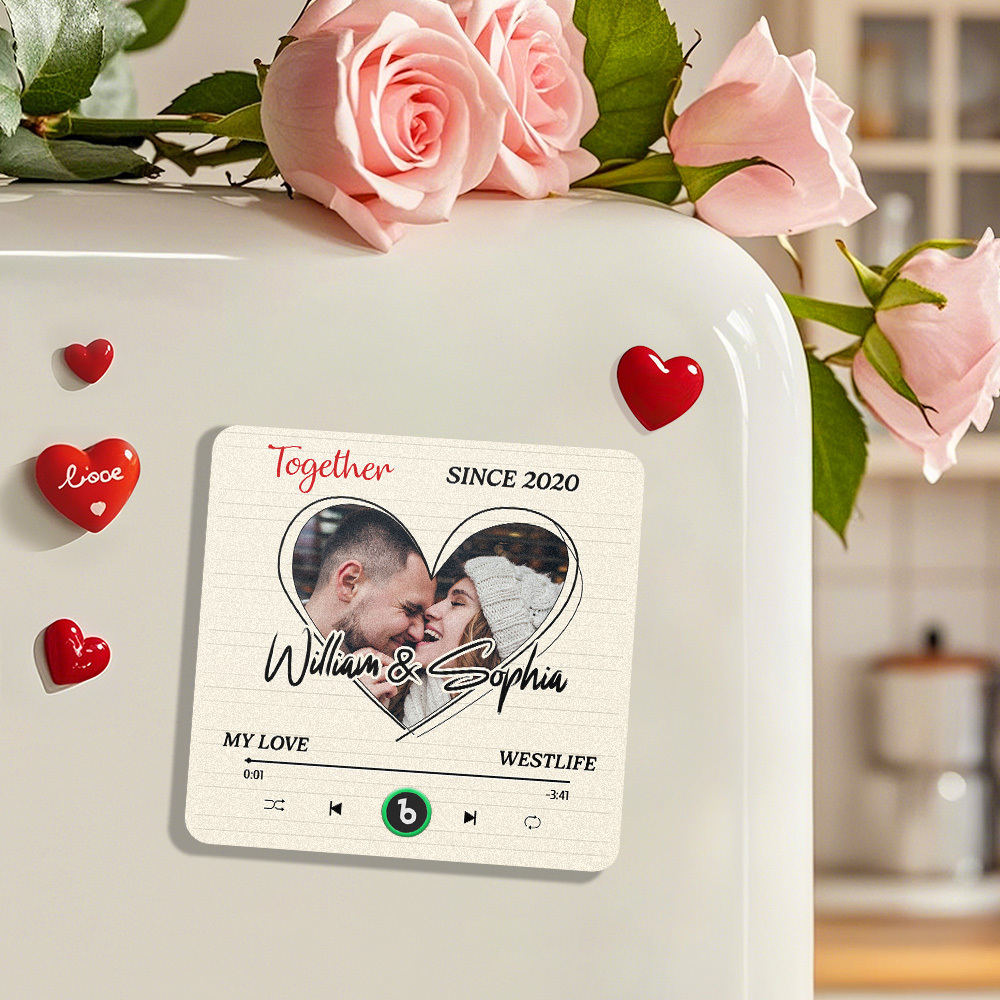 Imán Para Refrigerador Personalizado 'estamos Juntos Incluso Cuando Estamos Separados'. La Música Se Puede Reproducir Sin Teléfono Celular. Música Personalizada Con Nombre Y Foto. Imán Para Refrigerador Bluetooth. - miscalcetinescaramx
