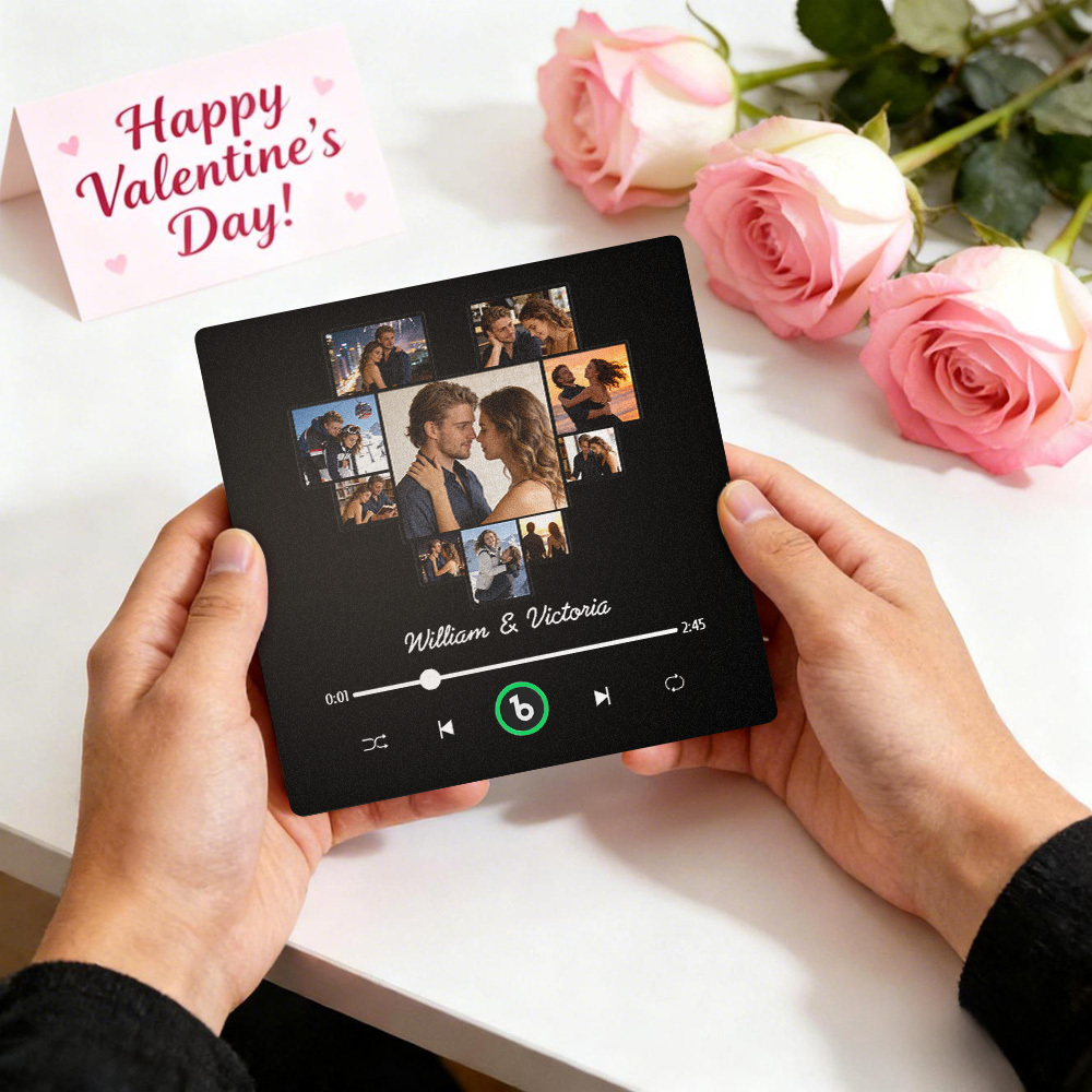 Imán Para Nevera Con Fotos Personalizadas En Forma De Corazón Y Música, Marco Con Nombres Personalizados, Regalo Para Parejas - miscalcetinescaramx