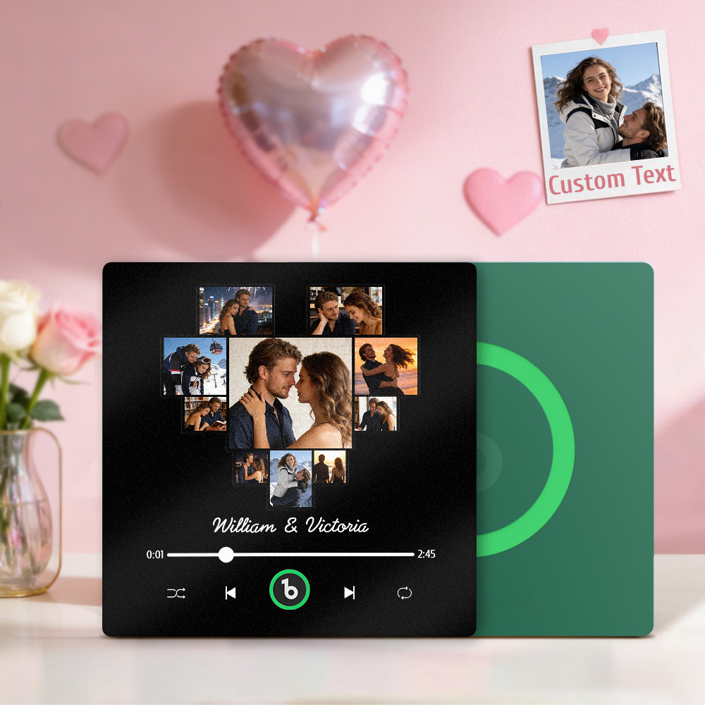 Imán Para Nevera Con Fotos Personalizadas En Forma De Corazón Y Música, Marco Con Nombres Personalizados, Regalo Para Parejas - miscalcetinescaramx