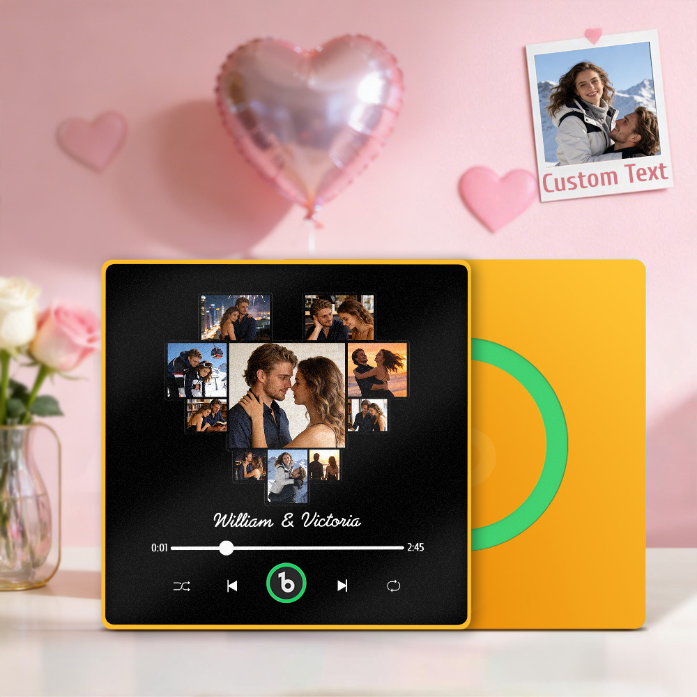 Imán Para Nevera Con Fotos Personalizadas En Forma De Corazón Y Música, Marco Con Nombres Personalizados, Regalo Para Parejas - miscalcetinescaramx