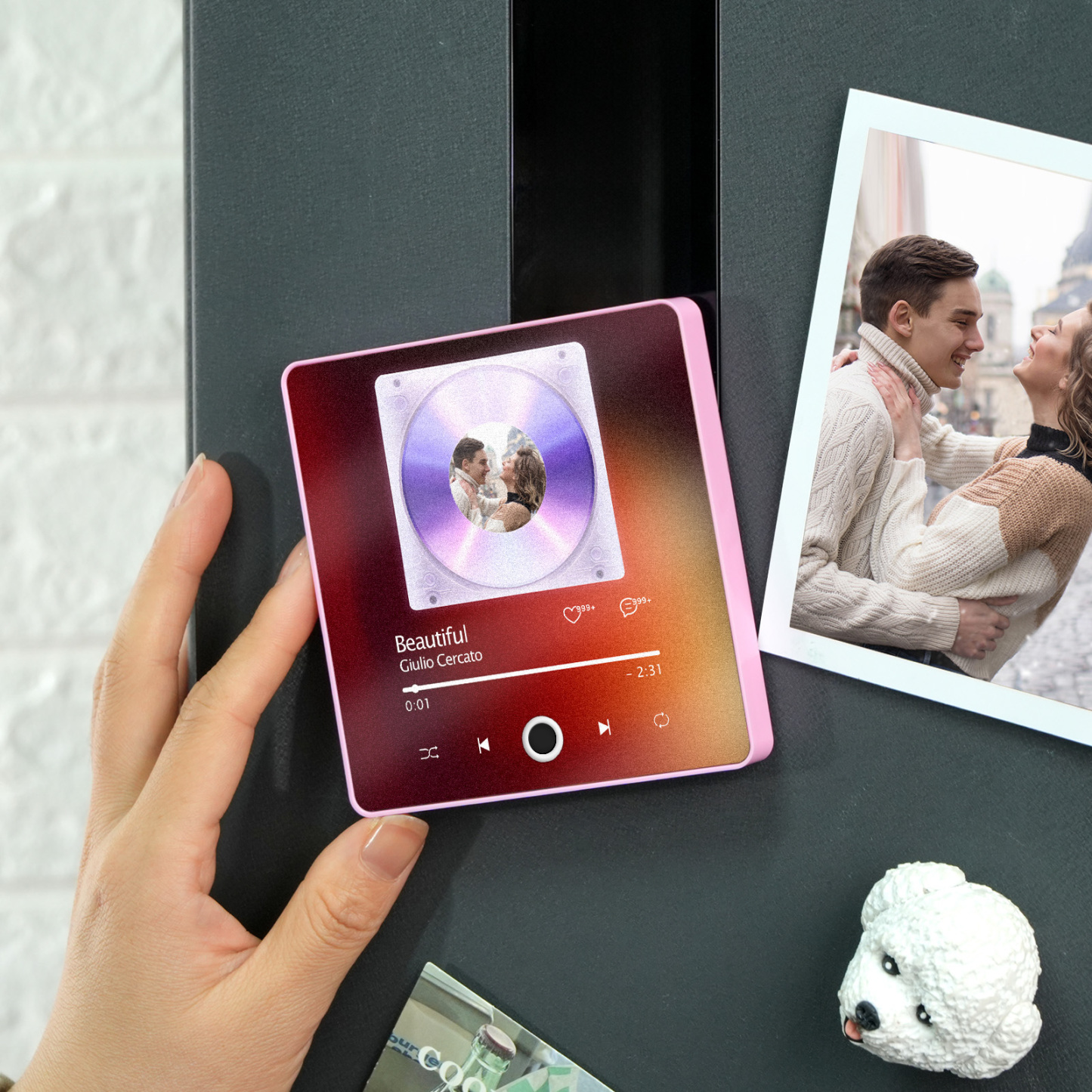 Álbum De Música De Fotos Personalizado, Imán Para Nevera, Estilo Ins, Reproductor De Música, Imán Para Nevera - miscalcetinescaramx