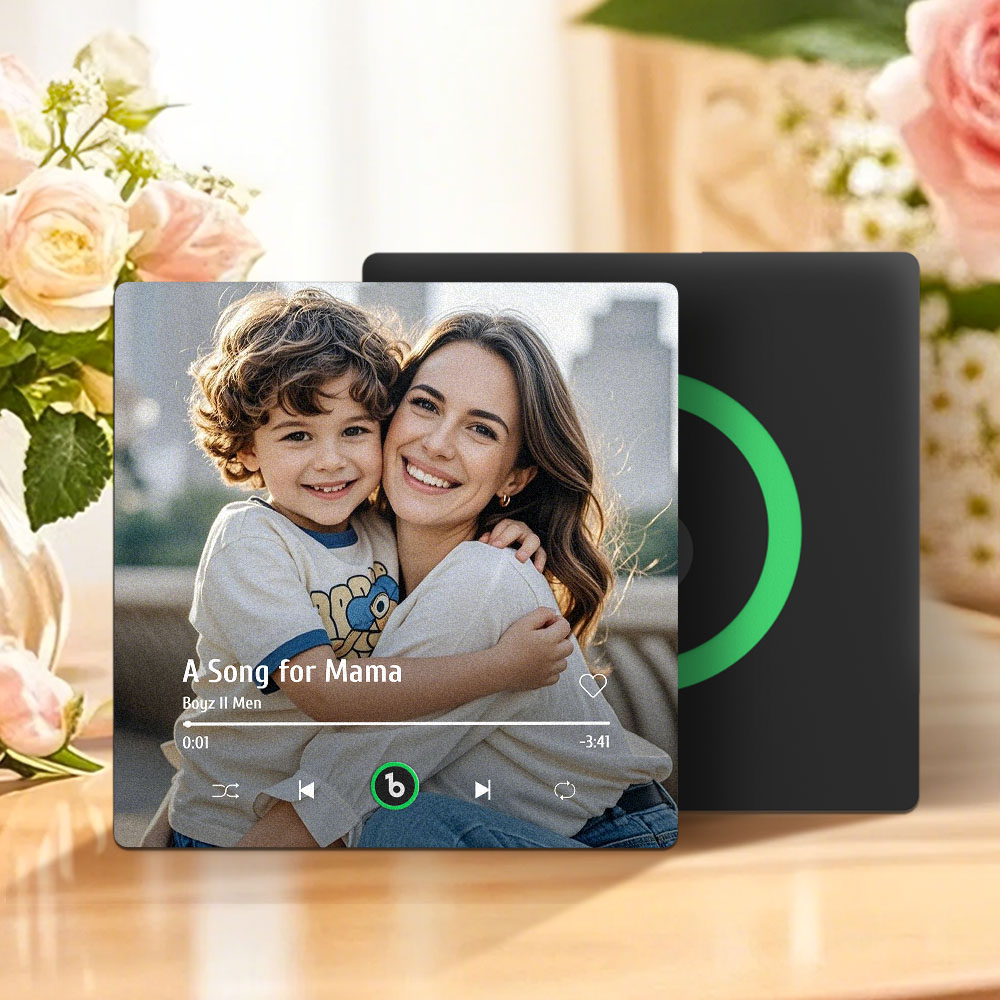 Imán de refrigerador musical personalizado para el Día de la Madre, álbum con marco colorido, imán para refrigerador, calcomanía de pared musical, movimiento musical reproducible, regalo de San Valentín para mamá.