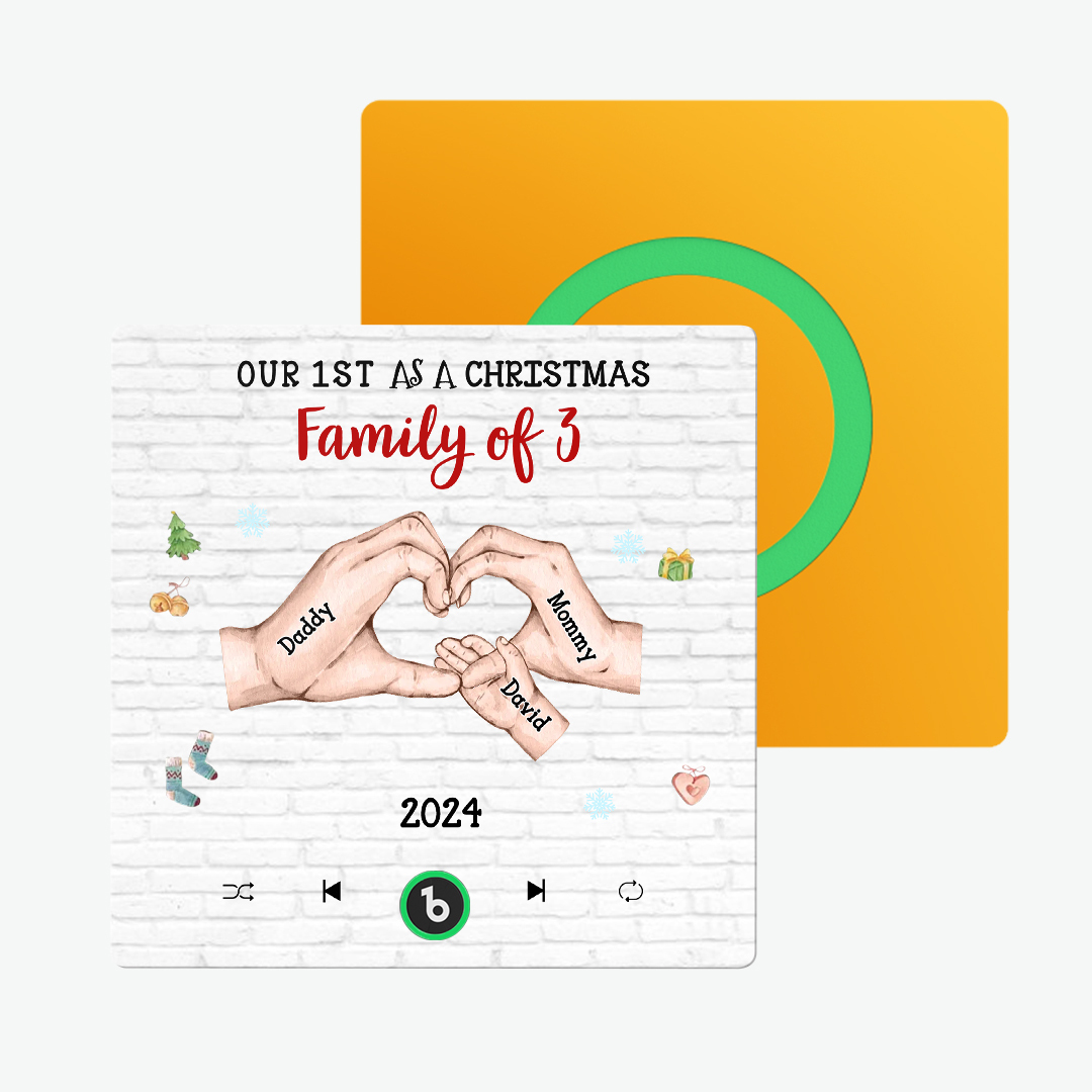 Imán Personalizado Para Nevera Sin Marco, Personaje De Dibujos Animados Y Nombre, Álbum Personalizado, Imán Para Nevera De Música, Nuestro Primero Como Familia Navideña - miscalcetinescaramx