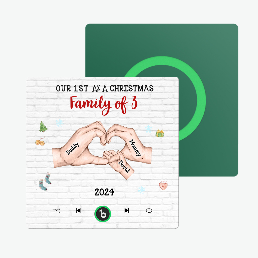 Imán Personalizado Para Nevera Sin Marco, Personaje De Dibujos Animados Y Nombre, Álbum Personalizado, Imán Para Nevera De Música, Nuestro Primero Como Familia Navideña - miscalcetinescaramx