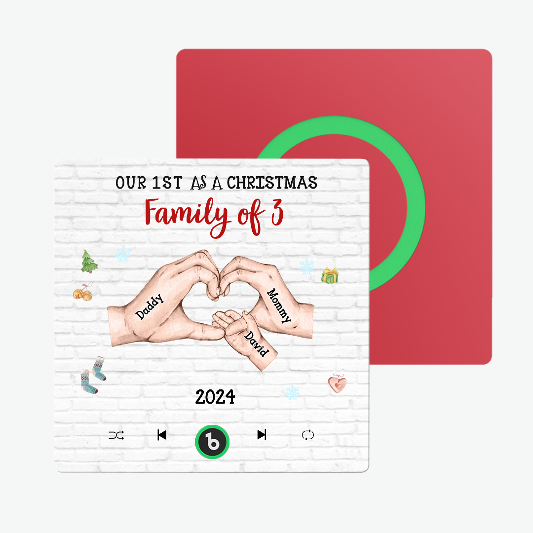 Imán Personalizado Para Nevera Sin Marco, Personaje De Dibujos Animados Y Nombre, Álbum Personalizado, Imán Para Nevera De Música, Nuestro Primero Como Familia Navideña - miscalcetinescaramx