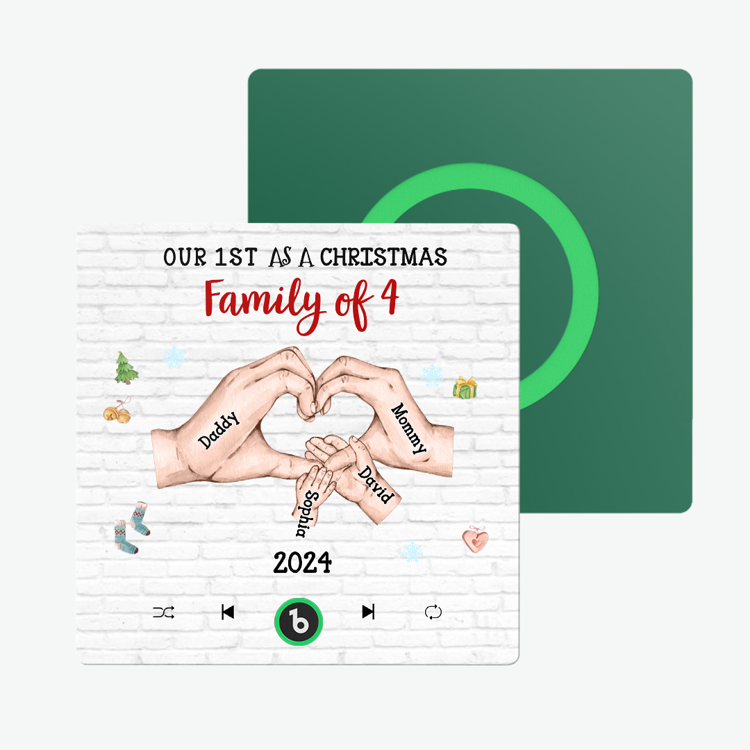 Imán Personalizado Para Nevera Sin Marco, Personaje De Dibujos Animados Y Nombre, Álbum Personalizado, Imán Para Nevera De Música, Nuestro Primero Como Familia Navideña - miscalcetinescaramx