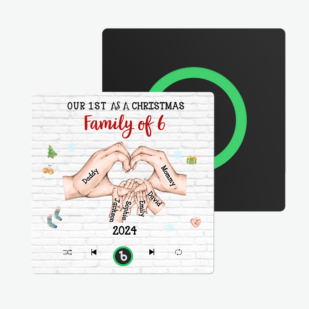 Imán Personalizado Para Nevera Sin Marco, Personaje De Dibujos Animados Y Nombre, Álbum Personalizado, Imán Para Nevera De Música, Nuestro Primero Como Familia Navideña - miscalcetinescaramx