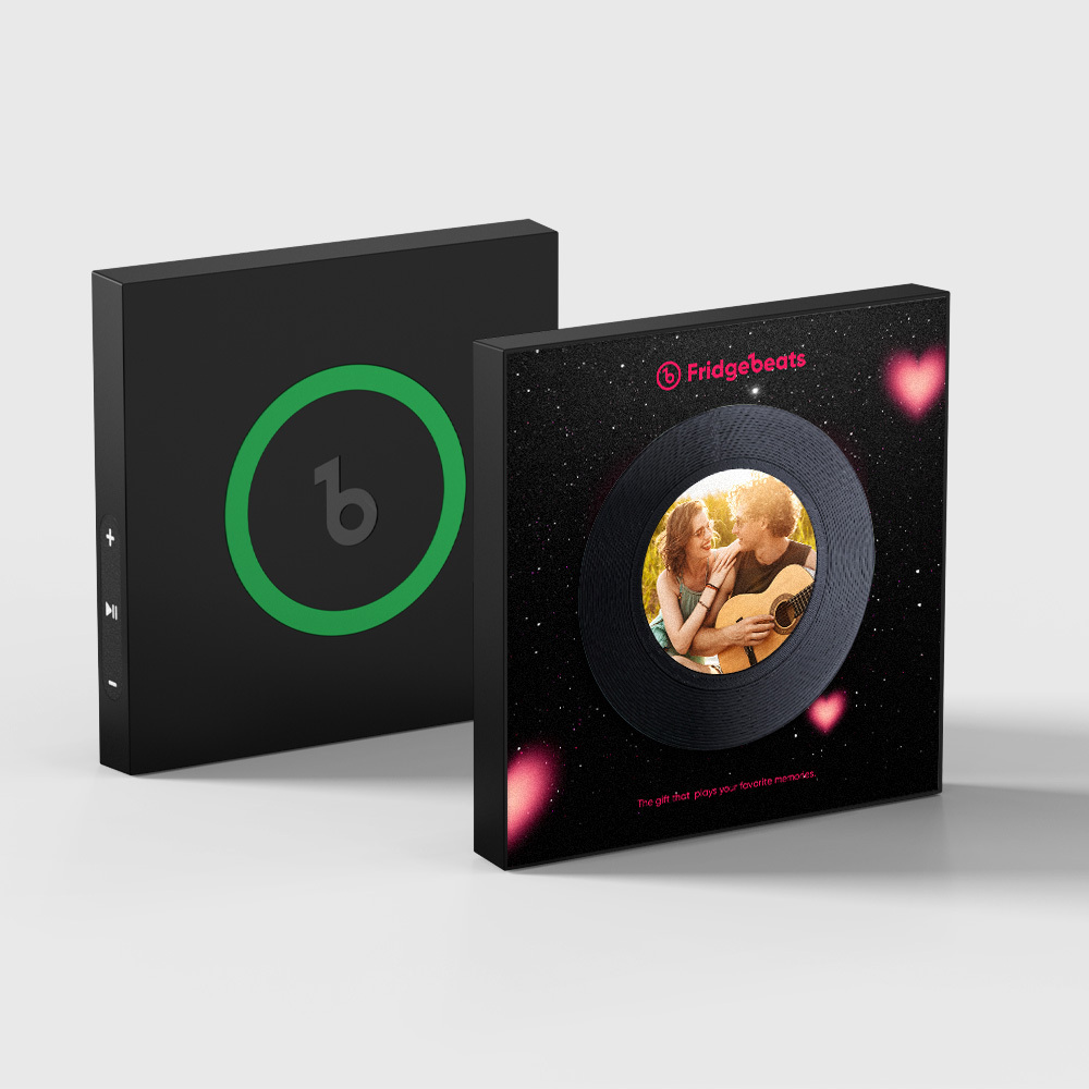 Imán De Nevera Personalizado Con Música Y Fotos. Puede Personalizar Entre 1 Y 6 Vinilos Y Canciones