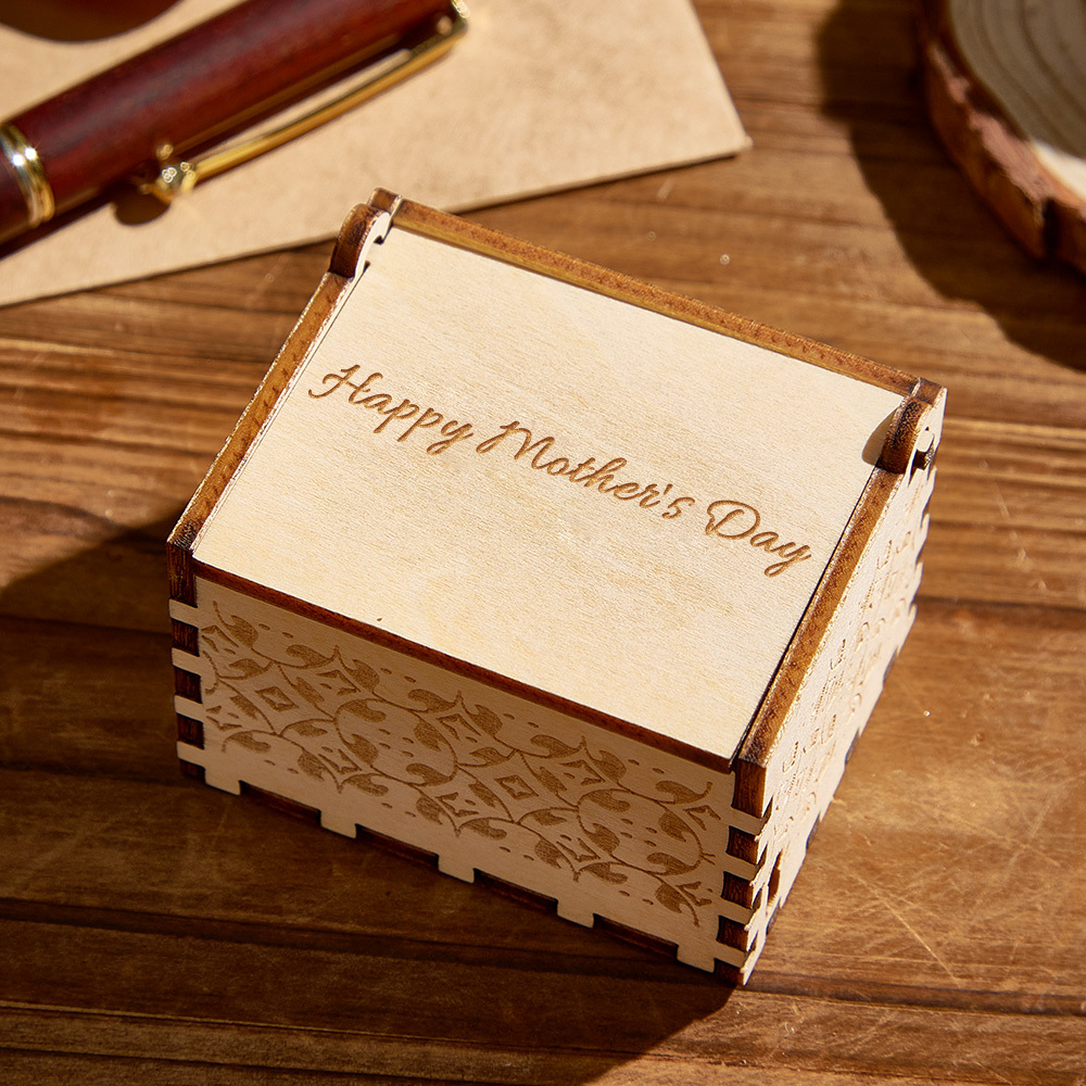 Caja De Música De Madera Personalizada, Caja De Música Personalizada, Regalo Para Madre - miscalcetinescaramx