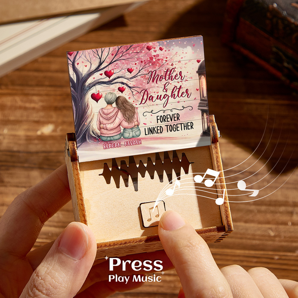 Caja De Música De Madera Personalizada, Caja De Música Personalizada, Regalo Para Madre - miscalcetinescaramx