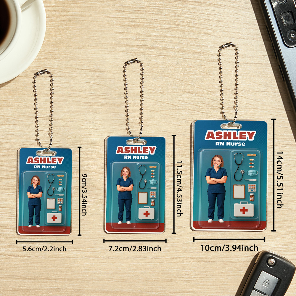 Figura De Acción Con Efecto 3d Personalizado, Empaque De Cabeza Personalizable, Caja De Juguetes, Regalo Artístico, Percha De Coche De Acrílico Personalizada, Regalo Para El Día De La Enfermera. - miscalcetinescaramx