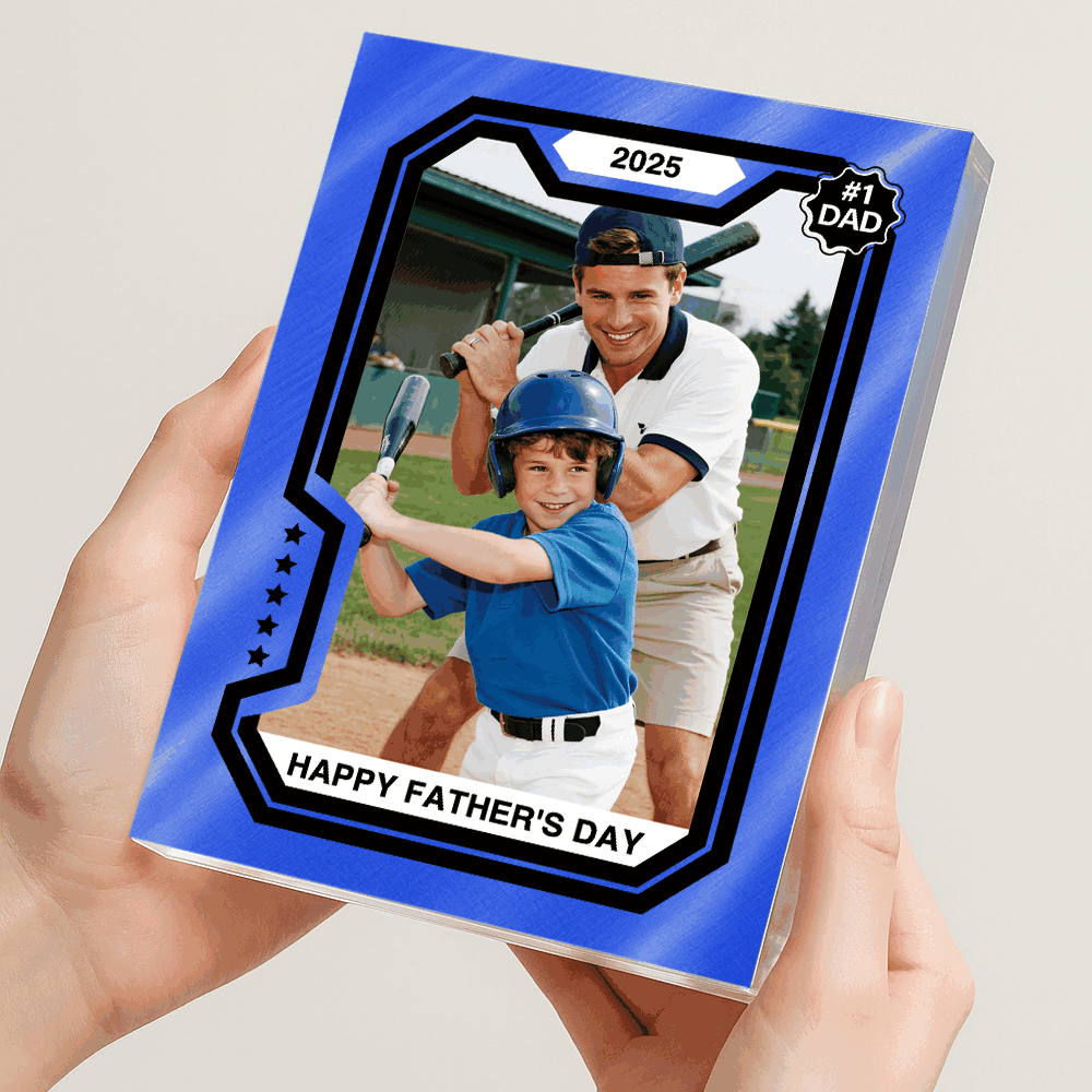 Tarjeta De Béisbol Personalizada Premium Con Bloque Acrílico Y Placa Fotográfica Personalizada. Regalo Para El Día Del Padre Para Papá, Esposo O Amantes De Los Deportes.