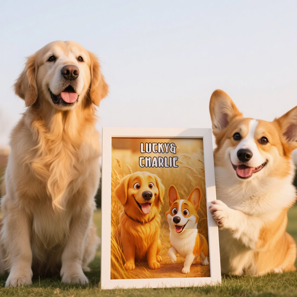 Marco De Madera Personalizado Con Foto De Mascota, Decoración De Dibujos Animados, Placa Decorativa Para Mascotas, Regalos, 3 Mascotas - miscalcetinescaramx