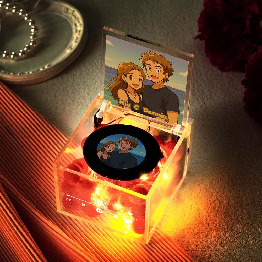 Mini Reproductor De Discos De Vinilo De Anime Personalizado, Reproductor De Música Automático Con Foto, Regalo Personalizado Para Novio, Regalos De Navidad - miscalcetinescaramx